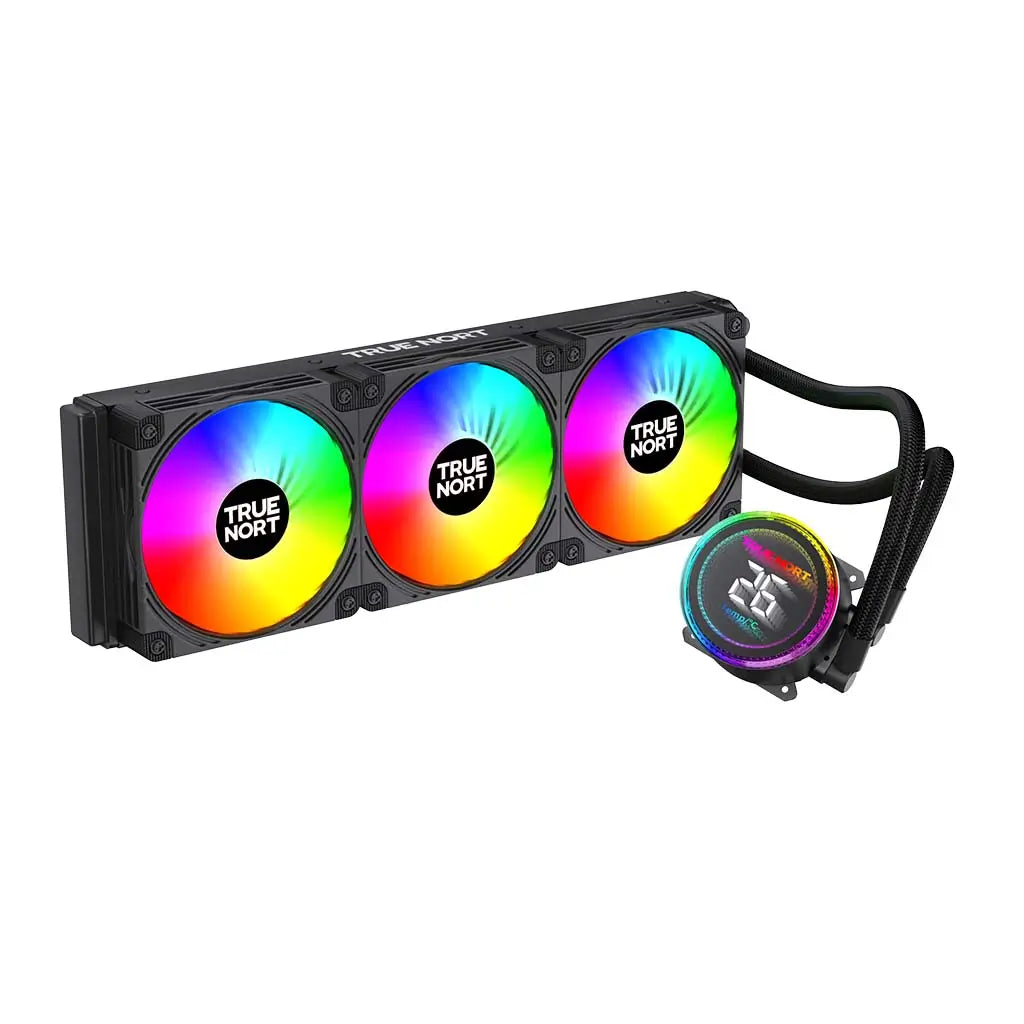 TrueNort 360Z ARGB AIO Liquid CPU Cooler, 360mm Radiator, Infinity Temperature Display With Pump, Triple ARGB Fans, Hydraulic Bearings Type, Intel/AMD CPU Socket Support | TN-360Z TrueNort 360Z ARGB AIO Liquid CPU Cooler, 360mm Radiator, Infinity Temperature Display With Pump, Triple ARGB Fans, Hydraulic Bearings Type, Intel/AMD CPU Socket Support | TN-360Z